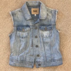 PAIGE Sleeveless Denim Jacket
